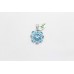 Flower Pendant Sterling Silver 925 Women's Blue Topaz Gem Stone Handmade A872